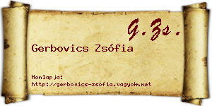 Gerbovics Zsófia névjegykártya